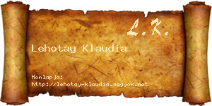 Lehotay Klaudia névjegykártya