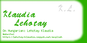 klaudia lehotay business card